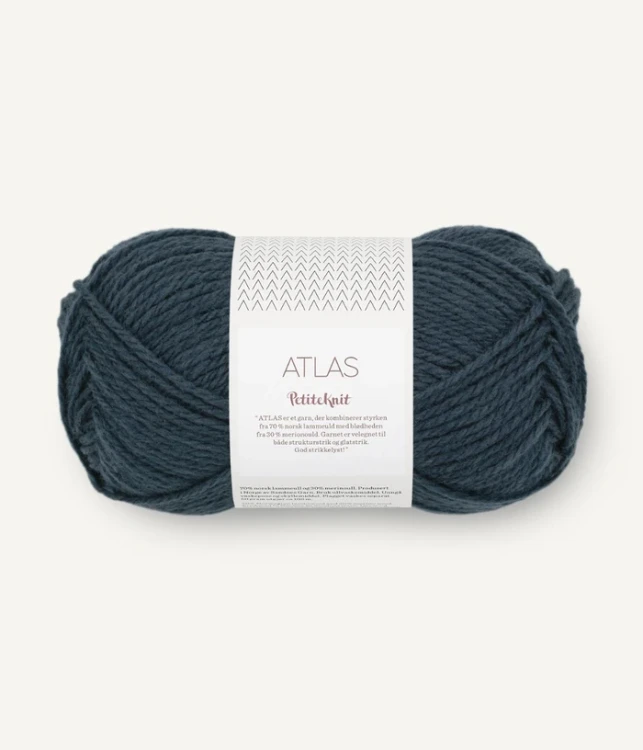 włóczka wełniana Atlas PetiteKnit Sandnes Garn 6082 kolor granatowy