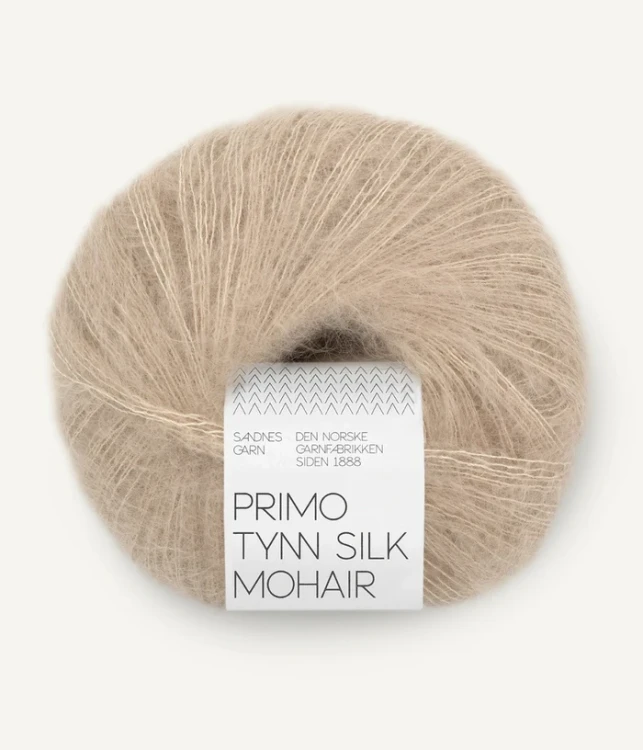 Primo Tynn Silk Mohair Sandnes Garn 3021 włóczka z Super Kid Mohair i jedwabiem kolor beżowy