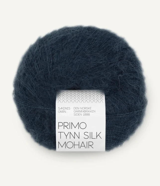Primo Tynn Silk Mohair Sandnes Garn 5581 włóczka z Super Kid Mohair i jedwabiem kolor granatowy