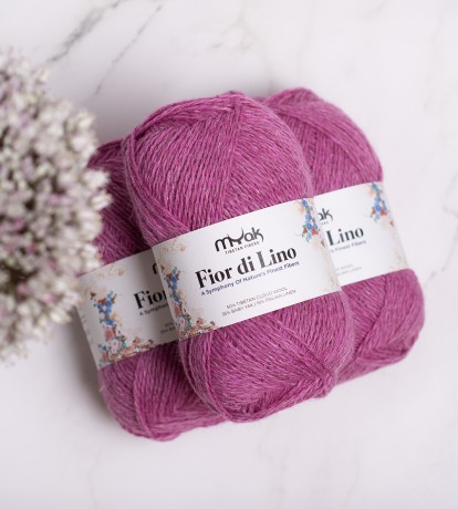 Przejdź do produktu Włóczka Fior di Lino Pink Cosmos (mYak)