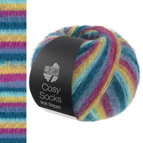 Przejdź do produktu Włóczka Cosy Socks Multi Stripes 155 (Lana Grossa)