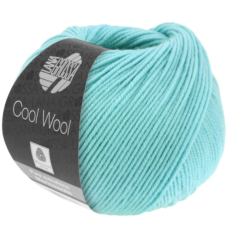 motek włóczki lana grossa cool wool, kolor miętowy, nr koloru 2020