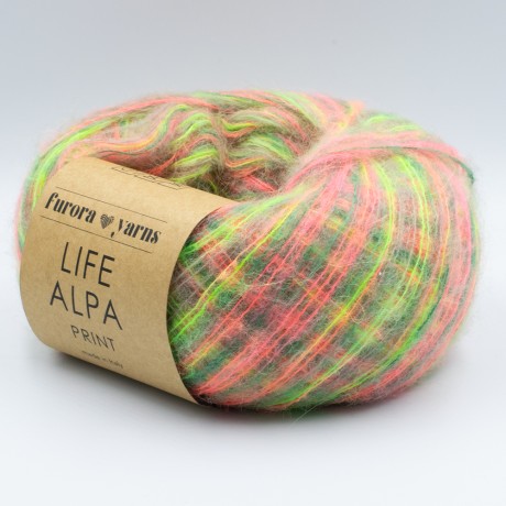 Przejdź do produktu Włóczka Life Alpa Print Neonowy całus (Furora Yarns)