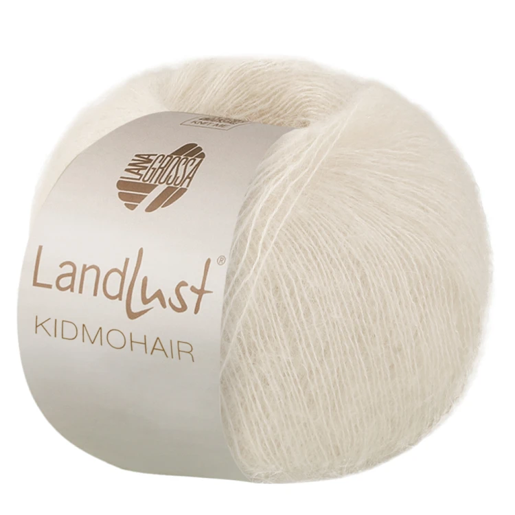 Landlust kidmohair 001 Lana Grossa, moher z bawełną