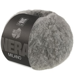 Lana Grossa Milano kolor 01, szary – puszysta włóczka baby alpaka i merino