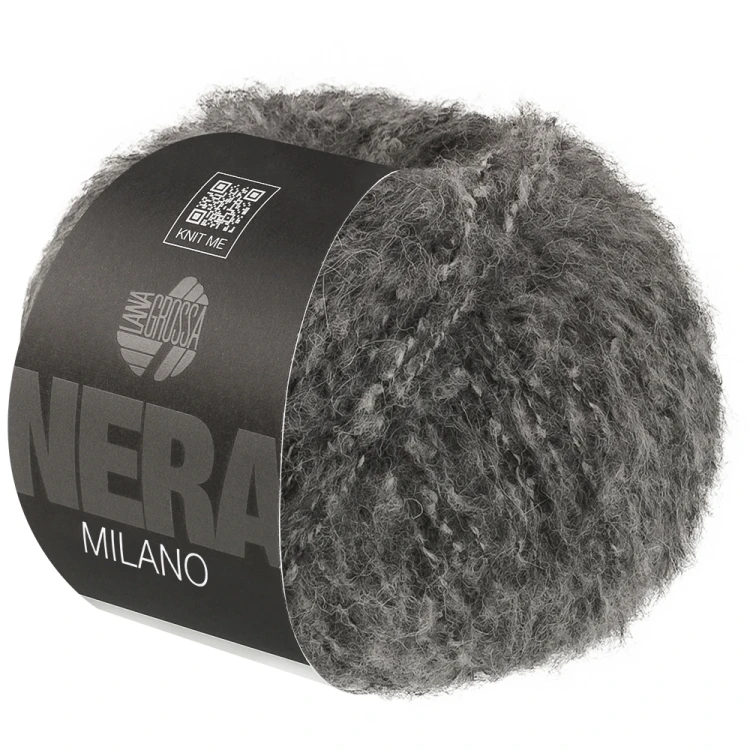 Lana Grossa Milano kolor 02, ciemny szary – włóczka baby alpaka i merino