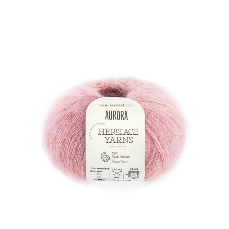Włóczka typu kid silk Aurora Rosarios 27 mohair z jedwabiem