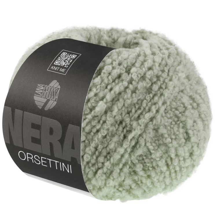 Lana Grossa Orsettini kolor 12 blady zielony – włóczka bouclé merino