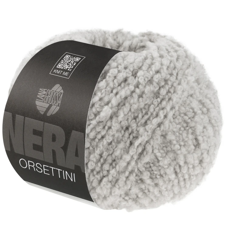 Lana Grossa Orsettini kolor 08 jasny szary – włóczka bouclé merino