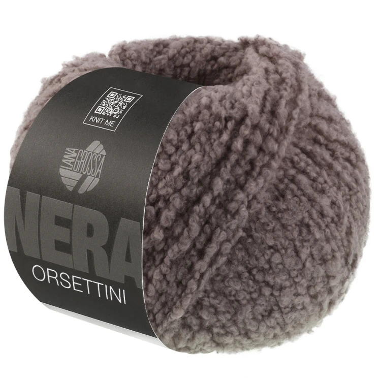 Lana Grossa Orsettini kolor 07 taupe jasny brąz – włóczka bouclé merino
