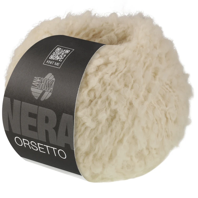 włóczka boucle Orsetto Lana Grossa kolor ecru