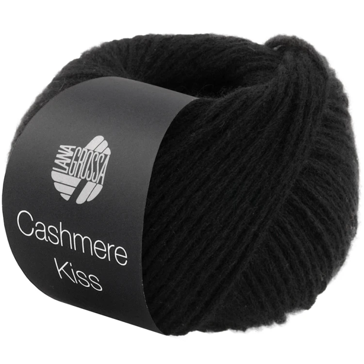 Cashmere Kiss Lana Grossa - włóczka merino superfine z 30% kaszmiru kolor 108 czarny