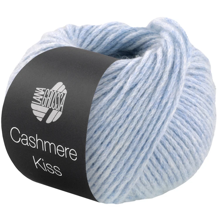 Cashmere Kiss Lana Grossa - włóczka merino superfine z 30% kaszmiru kolor 110 blady niebieski