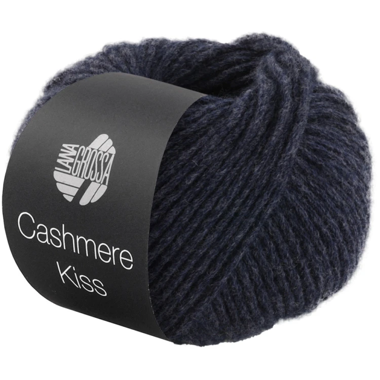 Cashmere Kiss Lana Grossa - włóczka merino superfine z 30% kaszmiru kolor 112 szaro granatowy