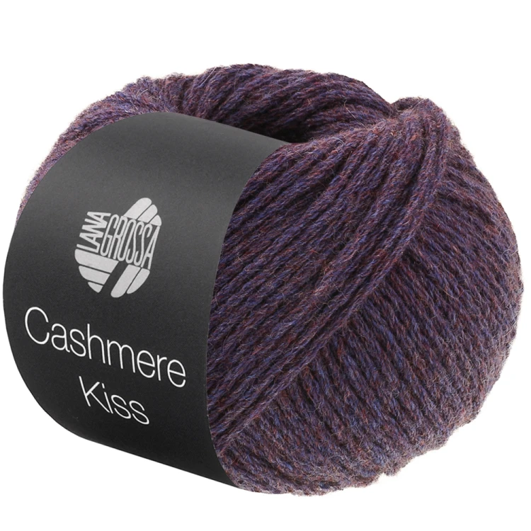 Cashmere Kiss Lana Grossa - włóczka merino superfine z 30% kaszmiru kolor 129 kolor melanżowy fioletowo szary