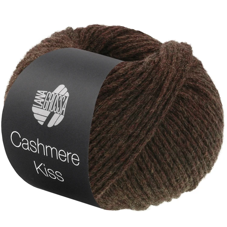 Cashmere Kiss Lana Grossa - włóczka merino superfine z 30% kaszmiru kolor 131 brązowy melanżowy