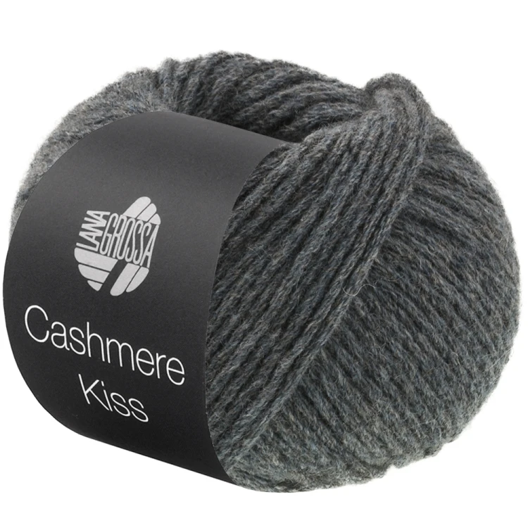 Cashmere Kiss Lana Grossa - włóczka merino superfine z 30% kaszmiru kolor 132 szarawo zielonkawy melanż