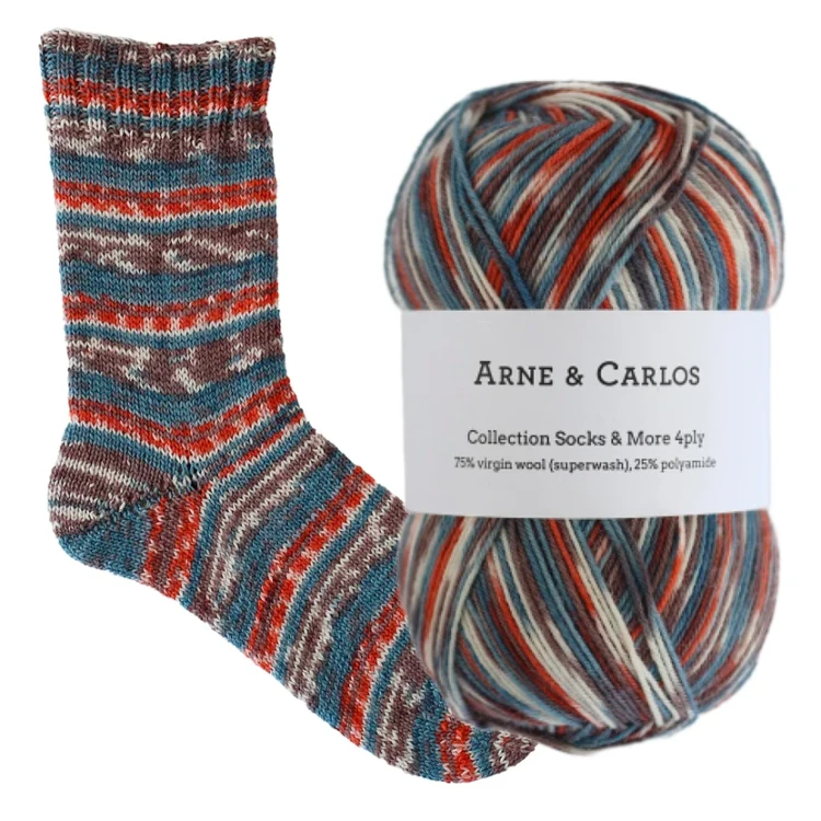 Socks & More 4ply Arne & Carlos – włóczka skarpetkowa 100 g 420 m kolor 3857