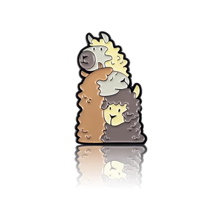 przypinka pins Trzy alpaki