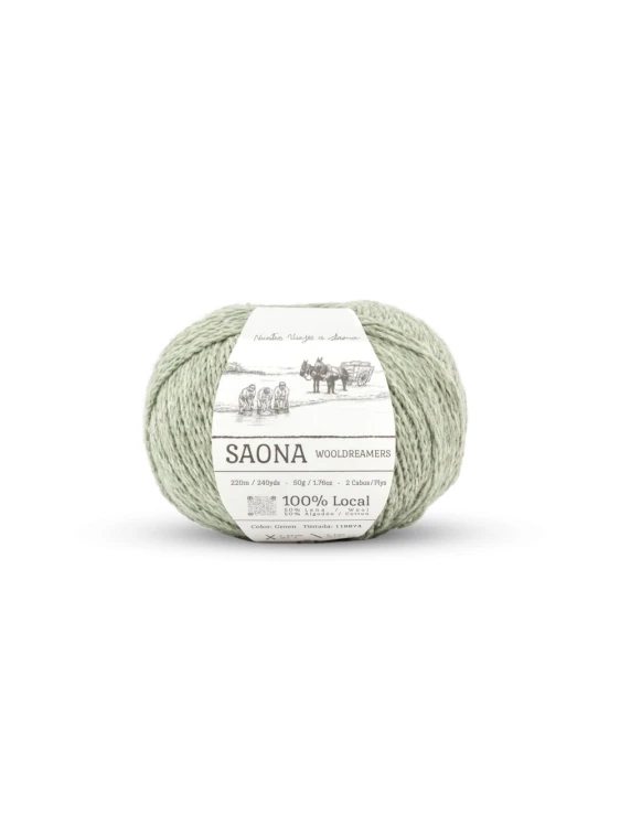 Saona Wooldreamers - włóczka z lokalnej hiszpańskiej wełny i bawełny z Andaluzji 50 g 220 m kolor Groen