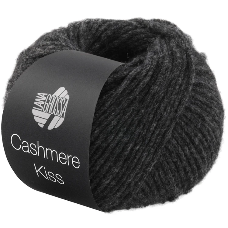 włóczka z kaszmirem Cashmere Kiss Lana Grossa 107 kolor antracyt