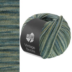 włóczka Lana Grossa Vintage Socks Multi kolor 1052 - zieleń oliwka petrol