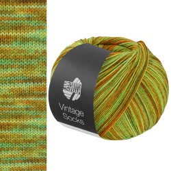 Włóczka Lana Grossa Vintage Socks Multi kolor 1054 - zieleń jadeit musztarda oliwka