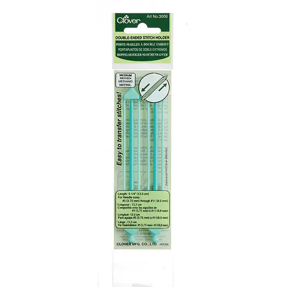 Clover Double-Ended Stitch Holder dwustronny dziewiarska agrafka do odkładania oczek