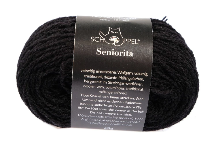 wełna merino Seniorita Schoppel Wolle - kolor 880 czarny