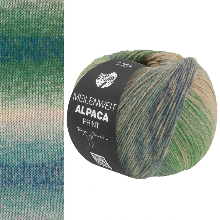 Lana Grossa Meilenweit 100 Alpaca Print II kolor 212 włóczka skarpetkowa z alpaką