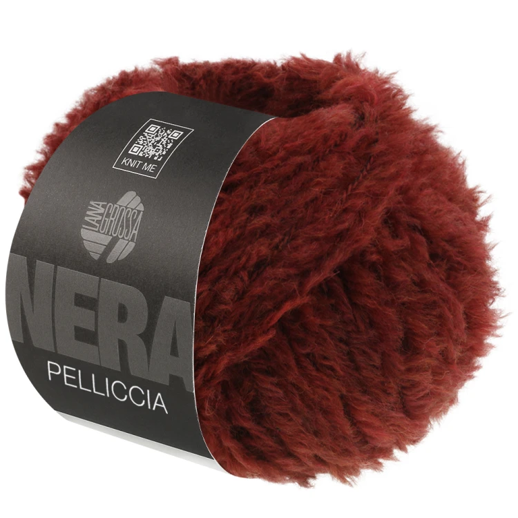 Lana Grossa Pelliccia – włóczka merino i baby alpaka kolor 05 ciemny czerwony