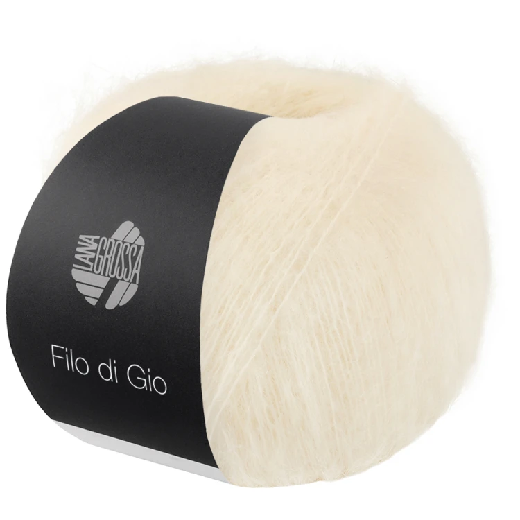 Lana Grossa Filo di Gio 01 naturalny ecru włóczka moher Superkid i merino