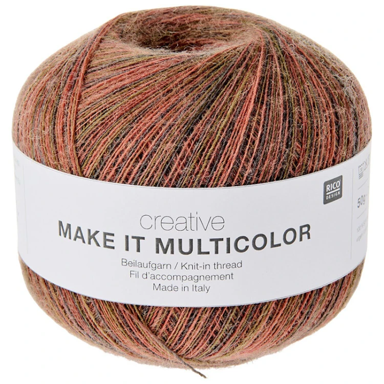 Rico Design Make It Multicolor 003 Earthy -kolorowa nitka do łączenia z włóczką