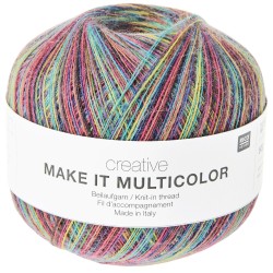 Rico Design Make It Multicolor 001 Classic - cienka wielokolorowa włóczka dodatkowa wielokolorowa