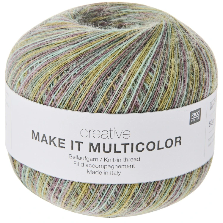 Rico Design Make It Multicolor 004 Warm - wielokolorowa nitka dodatkowa ze 100% wełny