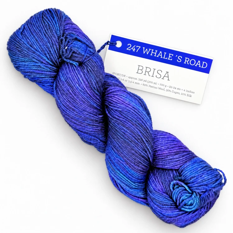 włóczka Malabrigo Brisa kolor Whale's Road merino jedwab cupro 300 m w 100 gramach