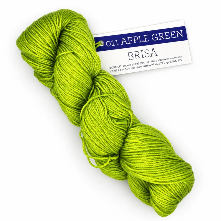 włóczka Malabrigo Brisa kolor Apple Green wełna cupro jedwab 300 metrów w 100 gramach
