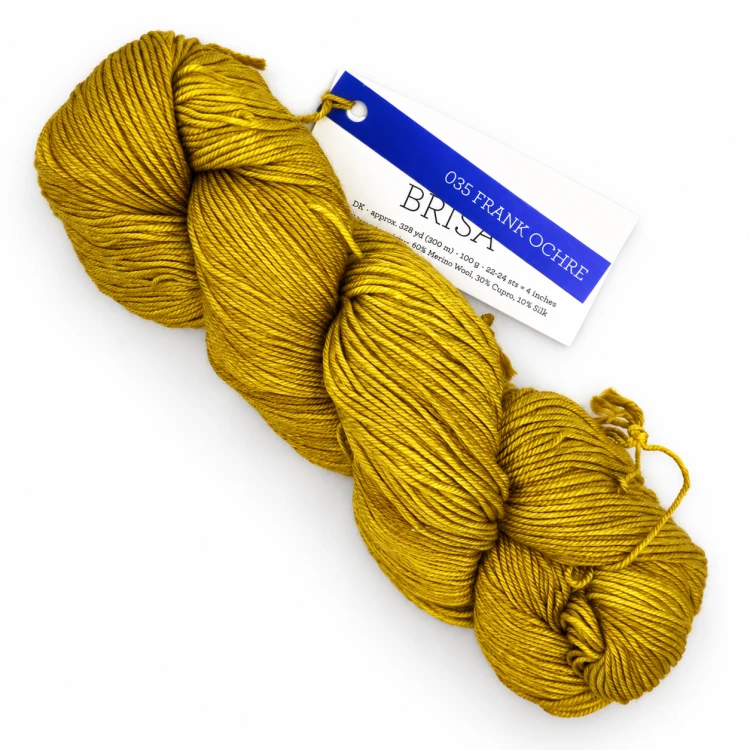 włóczka Malabrigo Brisa kolor Frank Ochre wełna cupro jedwab 300 metrów w 100 gramach