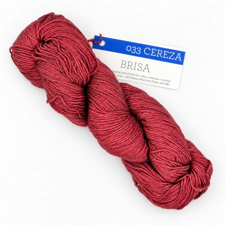 włóczka Malabrigo Brisa kolor Cereza wełna cupro jedwab 300 metrów w 100 gramach