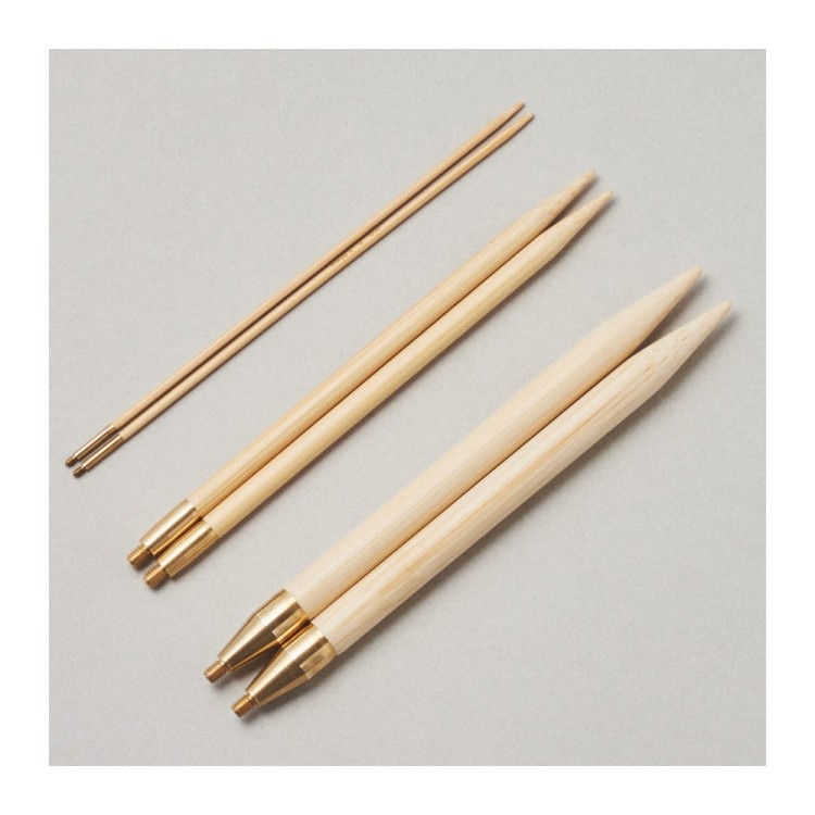 Druty bambusowe do łączenia Shirotake 10 cm gwint M1.8 (KA Seeknit)