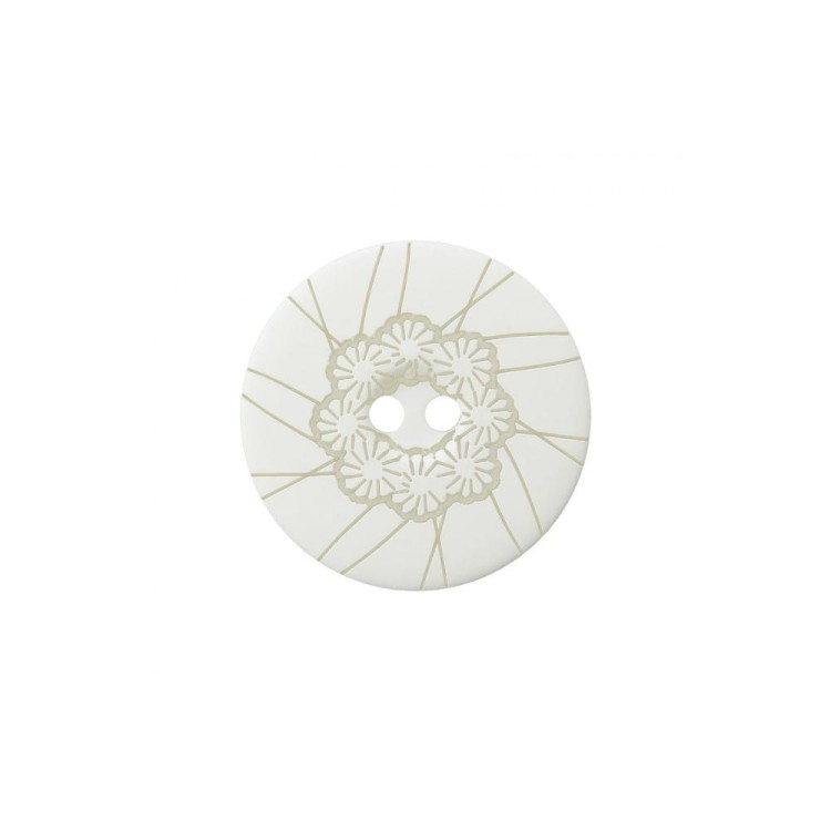 Guzik kwiatek biały 18 mm