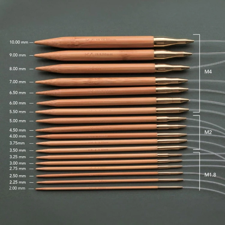 Druty bambusowe do łączenia Koshitsu 14 cm gwint 1.8 (KA Seeknit)